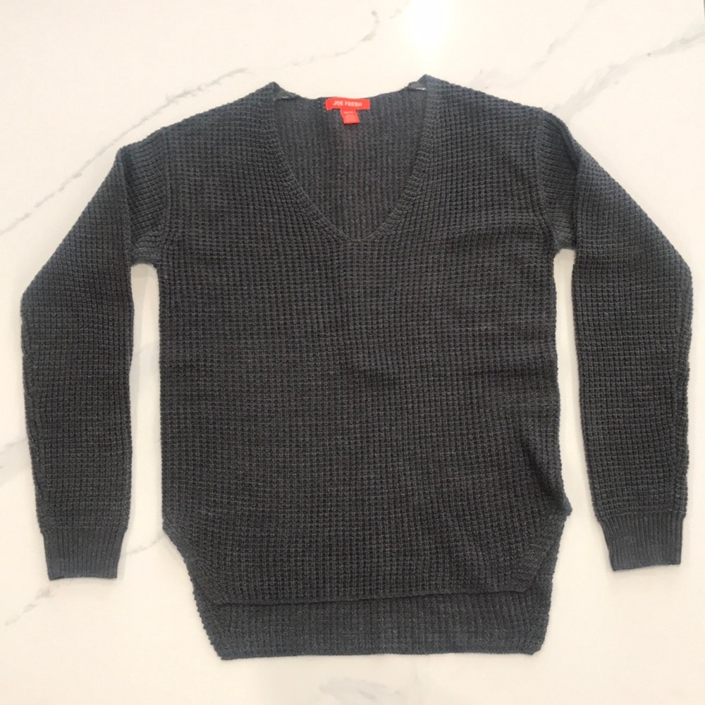 Joe Fresh Waffle Sweater | Gray | XS
